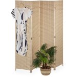 Relaxdays - paravent à 4 volets, brise - vue pliable, plastique et bois, h x l : 170 x 160 cm, pour intérieur, ... Relaxdays - paravent à 4 volets, brise - vue pliable, plastique et bois, h x l : 170 x 160 cm, pour intérieur, ...