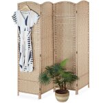 Relaxdays - paravent  4 volets, pliable, brise - vue opaque, h x l : 180 x 180 cm, pour votre intrieur, ...