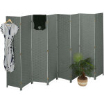 Relaxdays - paravent  8 volets, sparateur de pices pliable, bois, corde papier, hl : 170 x 320 cm, ...
