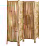 Paravent en bambou - naturel - 4 panneaux en bambou - 180x160 cm