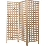 Miliboo - paravent en bois clair motif ajour� 3 vantaux l133 cm akkiko