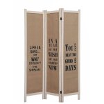 Paravent en bois de pin blanc et en toile de jute, organics Paravent en bois de pin blanc et en toile de jute, organics