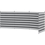 Paravent brise - vue de camping portable pliable avec sac de transport et poteaux dim. 540 cm x 150 cm ...