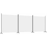 Bonnevie - paravent cloison de s�paration 3 panneaux, pour jardin, balcon, terrasse blanc 525x180 cm ...