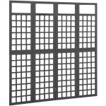 Paravent cloison de séparation à 4 panneaux, pour jardin, balcon, terrasse bois de pin noir 161x180 cm ... Paravent cloison de séparation à 4 panneaux, pour jardin, balcon, terrasse bois de pin noir 161x180 cm ...
