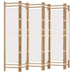Bonnevie - paravent cloison de séparation pliante 6 panneaux, pour jardin, balcon, terrasse 240 cm bambou ... Bonnevie - paravent cloison de séparation pliante 6 panneaux, pour jardin, balcon, terrasse 240 cm bambou ...