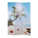 Paravent dcoratif imprim 3 volets bois sea