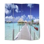 Paravent décoratif imprimé 4 volets bois sea Paravent décoratif imprimé 4 volets bois sea
