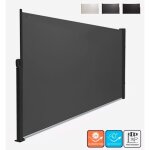 Paravent ext�rieur 160x300 r�tractable brise - vue balcon hyde l - gris fonc�