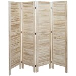 Jamais utilis] paravent hhg - 523, cloison de sparation visuelle sparation de pice, look shabby 170x162cm, ...