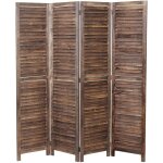 Hhg - jamais utilis] paravent 836, paroi de sparation, shabby, 170x160cm, brun