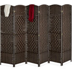 Relaxdays paravent intrieur, 6 parties, hxl 170 x 240 cm, sparateur pliable, bois & corde papier, brise ...