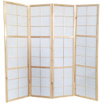 Pegane - paravent japonais bois naturel, séparateur de pièce 4 pans - hauteur 175 cm x longueur 176 cm ... Pegane - paravent japonais bois naturel, séparateur de pièce 4 pans - hauteur 175 cm x longueur 176 cm ...
