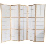 Pegane - paravent japonais bois naturel, séparateur de pièce 5 pans - hauteur 175 cm x longueur 220 cm ... Pegane - paravent japonais bois naturel, séparateur de pièce 5 pans - hauteur 175 cm x longueur 220 cm ...