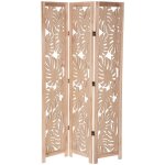 Pegane - paravent palm 3 pans, cloison de s�paration en bois clair de paulownia - longueur 105 x profondeur ...