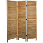 Pegane ? paravent en bois 3 pans brun clair ? dimensions h170 x l120 cm ? design boh�me chic pour int�rieur ...