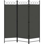 Paravent pliable, brise - vue opaque � 3 panneaux, s�parateur de pi�ce amovible, 167x172cm, gris fonc� ...