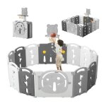 Parc bb 14 panneaux, barrire de scurit portail parc xl avec panier de basket, centre d'activits ...