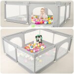 Parc pour b�b� grande portable enfants, barri�re de s�curit� pour enfant, parc de jeux b�b� avec filet ...