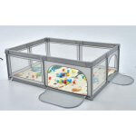 Costway - parc bb en tissu avec tapis antidrapant, centre d'activit enfants avec maille respirante, ...