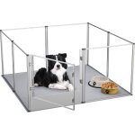 Bingo paw - parc chien intrieur grande taille enclos grand chien en acrylique hauteur 80cm - caisse ...