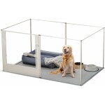 Bingo paw - parc chien intrieur grande taille enclos grand chien en acrylique hauteur 80cm - caisse ...