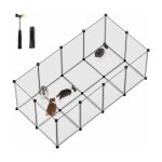 Parc enclos, cage, cl�ture, avec plancher, int�rieur, modulable, en plastique, pour cochon d?inde, h�risson, ...