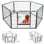[jamais utilis] parc enclos pour chien chiot et lapin gardeo80x60x6, 6 panneaux 80x60cm, 1, 28m2, modulable, ...