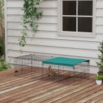 Parc enclos modulable acier avec bache pour lapins rongeurs petits animaux int�rieur ext�rieur 185l x ...
