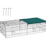 Parc enclos modulable acier avec bache pour lapins rongeurs petits animaux intrieur extrieur 185l x ...