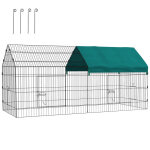 Parc enclos modulable acier avec bache pour lapins rongeurs petits animaux int�rieur ext�rieur 220l x ...