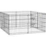 Pawhut - parc enclos modulable pour chien animaux porte verrouillable 8 panneaux dim. panneau 61l x 61h ...
