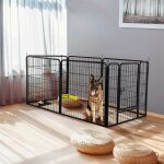 Sifree ? parc enclos pour petits chiens et lapins 80 x 60 cm ? cadre en m�tal �cologique ? 6 panneaux ...