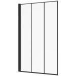 Pare baignoire 1 volet 70x120 cm s�rigraphi� effet verri�re avec profil� en aluminium noir