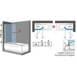 Novellini - pare - baignoire verre transparent - 2 vantaux - 150 x 120 cm - aurora
