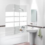 Swanew - pare baignoire bath screen pivotant  180degr pivotant paroi de douche sanitaire 6mm nano repliable ...