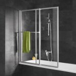 Pare - baignoire coulissant et pliant, 70 - 120 x 140 cm schulte paroi de baignoire extensible 2 volets, ...
