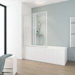Pare - baignoire coulissant et pliant, 70 - 120 x 140 cm schulte paroi de baignoire extensible 2 volets, ...