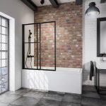 Pare - baignoire coulissant et pliant, 70 - 120 x 140 cm schulte paroi de baignoire extensible 2 volets, ...
