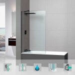 Superban - pare baignoire fixe en verre s�curit� transparent �p 6mm anti calcaire, l110h147 cm, profil� ...
