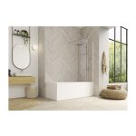 Kinedo - pare - baignoire fixe verre transparent - 1 ventail - 150 x 80 cm - ibiza