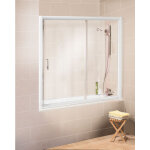 Pare - baignoire intgral coulissant, paroi de baignoire schulte 2 volets, verre transparent, encadrement ...