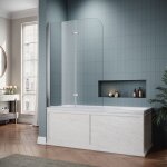 Sonni - pare - baignoire paroi de bain pliante verre de bain et de douche sans cadre 6 mm 120 x 140 cm ...