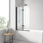 Pare - baignoire paroi de douche pour baignoire noir mat 2 parties pliable 100x140cm pare - baignoire ... Pare - baignoire paroi de douche pour baignoire noir mat 2 parties pliable 100x140cm pare - baignoire ...
