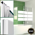Pare - baignoire pivotant paroi de douche sanitaire pour paroi de baignoire 6mm nano repliable glass ...