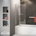 Jacuzzi - pare baignoire pivotant et relevable 140x70 argent brillant satin epure