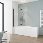 Pare - baignoire pliant 104 x 130 cm, verre 5 mm, paroi de baignoire 2 volets, cran de baignoire pivotant, ...