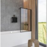 Pare - baignoire pliant, 80 x 140 cm, verre 5 mm, paroi de baignoire 1 volet, cran de baignoire pivotant ...