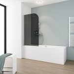 Pare - baignoire pliant, 80 x 140 cm, verre 5 mm, paroi - cran de baignoire pivotant, 1 volet capri ...