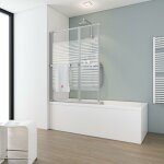 Pare - baignoire pliant, sans percer, 109 x 140 cm, �cran de baignoire pivotant � coller, paroi de baignoire ...